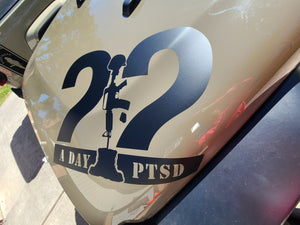 2 A Day PTSD Awareness Hood Decal!