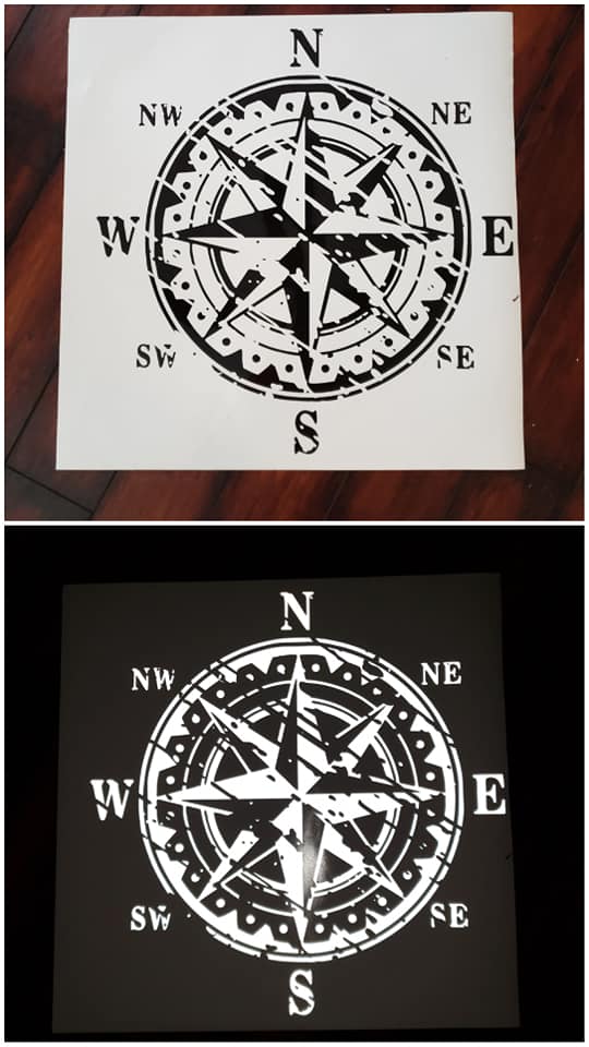 Distressed Compass Jeep Hood Decal-Reflective