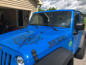 Distressed Compass Jeep Hood Decal-Reflective