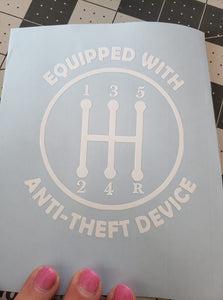 Equipped with anti-theft device decal