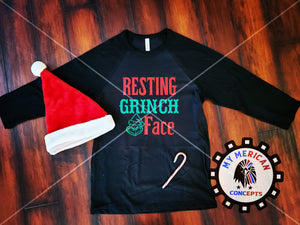 Resting Grinch Face long-Sleeve Unisex Shirt!