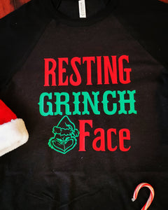 Resting Grinch Face long-Sleeve Unisex Shirt!