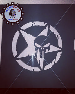 Punisher Skull Reflective Decal- Texas Edition