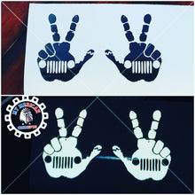 Load image into Gallery viewer, 2-Finger Jeep Wave Set- Jeep Grill Edition!