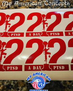 22 A Day PTSD Decal