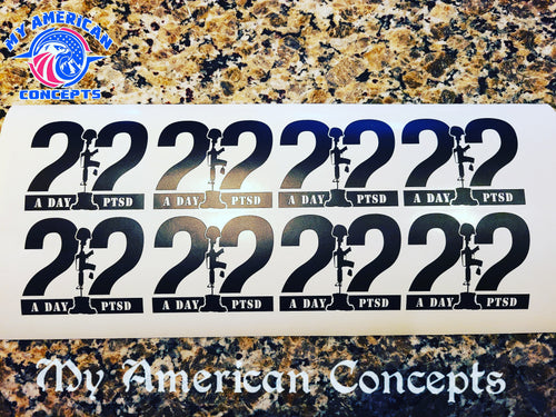 22 A Day PTSD Decal
