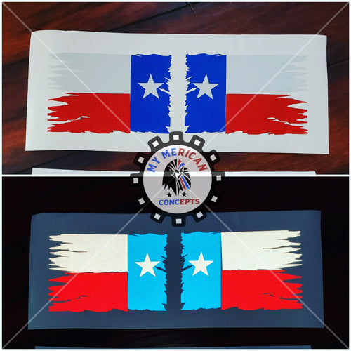 Distressed Texas Decal Flag Set-Reflective!