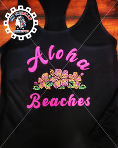 Aloha Beaches Rhinestone- Tank!!