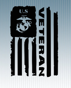 USMC Veteran Flag Decal