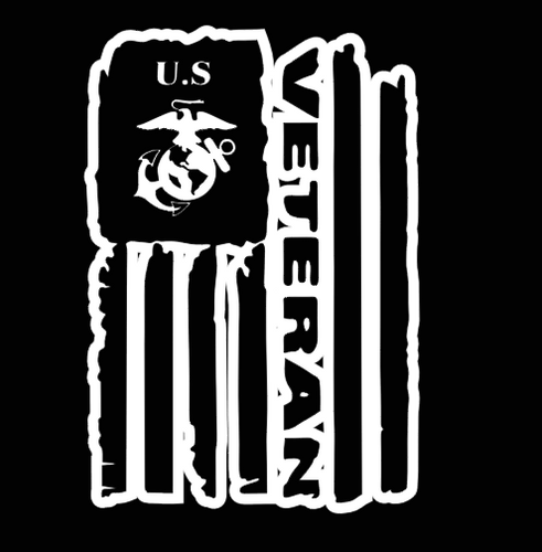 USMC Veteran Flag Decal