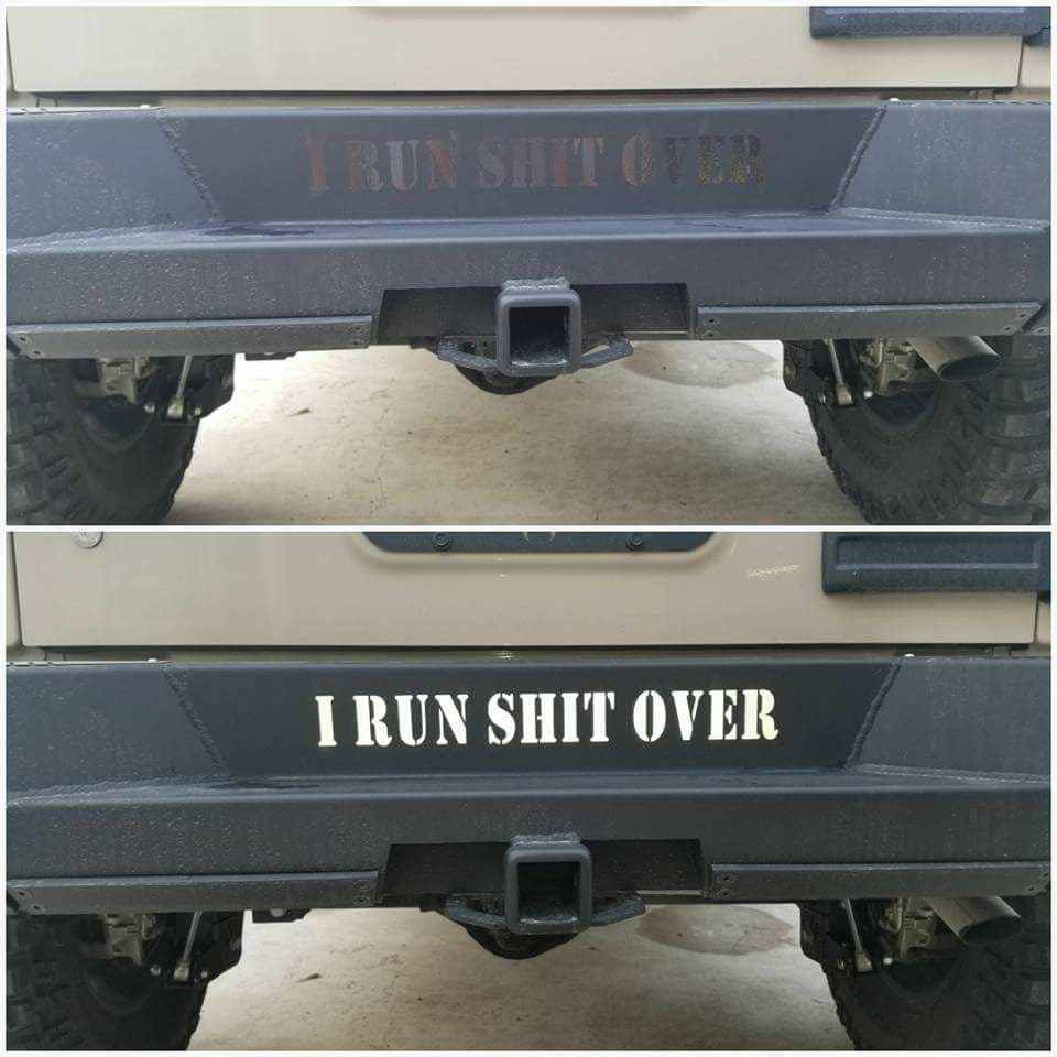 “I Run Sh*t Over” Ghosted bumper sticker