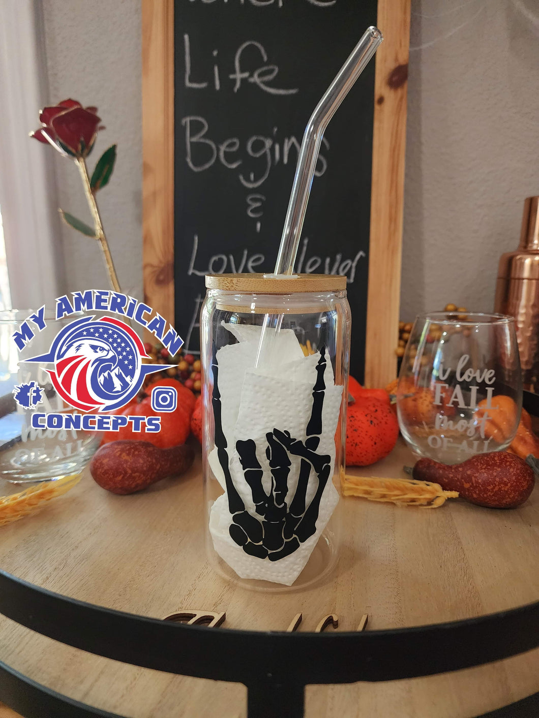 Rock on- Drinking Glass!!