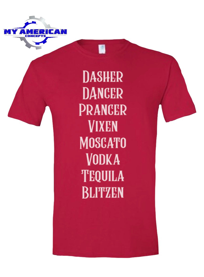 Dasher,Dancer and Prancer Christmas T-.shirt