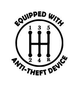 Equipped with anti-theft device decal
